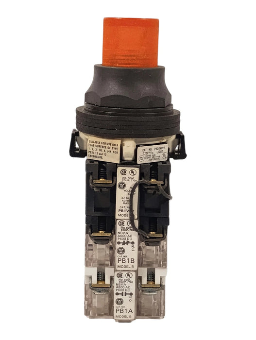 Westinghouse PB2GV0V7 120 V AC/DC Push-To-Test Orange Pilot Light