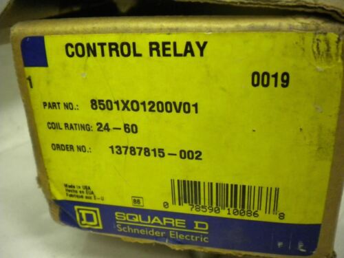 Square D Control Relay 8501X01200V01 600VAC 10A