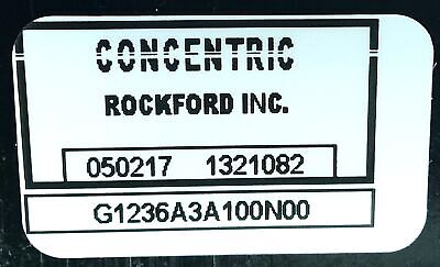 Rockford G1236A3A100N00 050217 1321082 Concentric Hydraulic Gear Pump