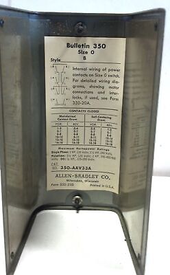 Allen-Bradley 350-AAV33A Reversing Drum Switch Bulletin 350 Size 0 Style B