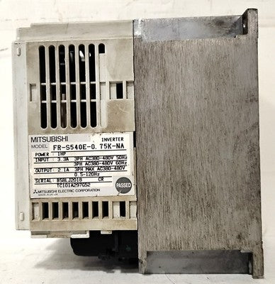 Mitsubishi FR-S540E-0.75K-NA 380-480 V AC 1 HP Transistorized Inverter Drive