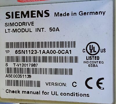 Siemens 6SN1123-1AA00-0CA1 1-Axis 50A CNC Servo Drive