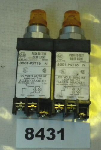 Lot of 2 Allen-Bradley Pilot Lights 800T-PST16A