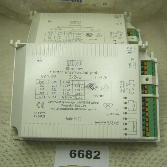 Lot Of 2 Huco Electronic Ballast 09 7026 2 X 24