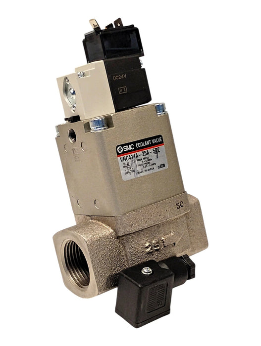 SMC VNC411A-25A-5DZ 0-0.5 MPa Solenoid Valve w/ 24 V DC Coil and 1 in Rc Port