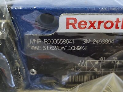 Rexroth R900558641 4WE 6 E62/EW110N9K4 Hydraulic Solenoid Valve