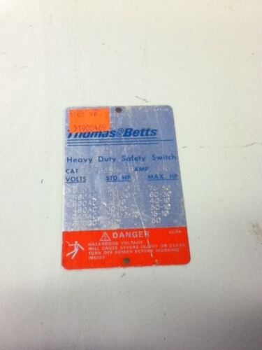 Thomas & Betts HD363SN-TB Safety Switch