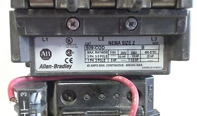 Allen-Bradley 509-COD Size 2 Ser B Full Voltage Non-Reversing Starter