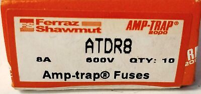 Ferraz Shawmut ATDR8 600 V AC / 300 V DC 8 A Amp-Trap Time Delay Fuse - Lot of 5