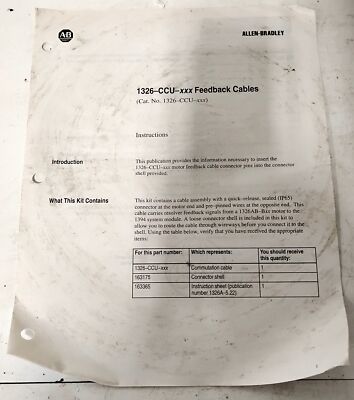 Allen-Bradley 1326-CCU-015 15 M Shielded Servo Motor Feedback Cable