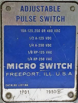 MICRO SWITCH 1PD1 Adjustable Pulse Switch
