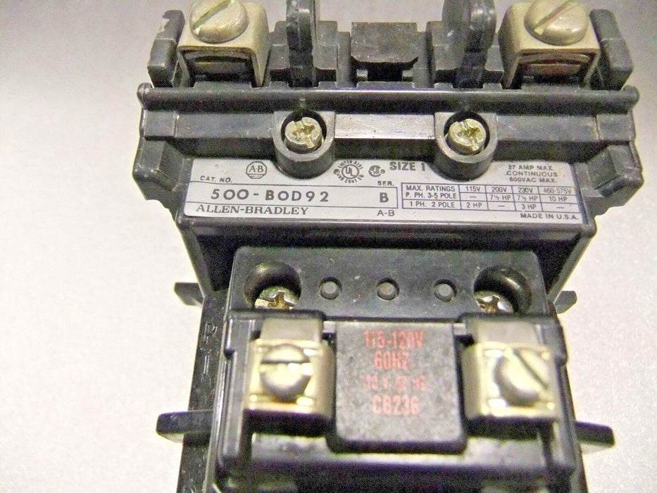Allen-Bradley Contactor 500-BOD92 SZ1 CB236 Coil