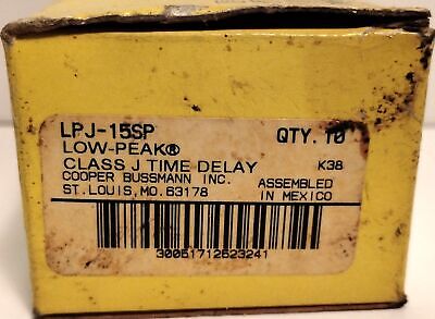 Bussmann LPJ-15SP 300 V DC / 600 V AC 30 A Current-Limiting Time-Delay Fuses