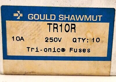 Ferraz Shawmut TR10R 250 V AC 10 A Tri-onic Time Delay Fuse - Lot of 8