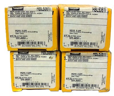 Hubbell HBL53611 NEMA 5-20R 125 V AC 20 A 2 Pole 3 Wire Single Receptacle