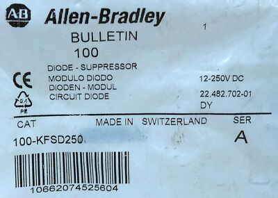 Allen-Bradley 100-KFSD250 12-250 V DC Miniature Diode Suppressor Module