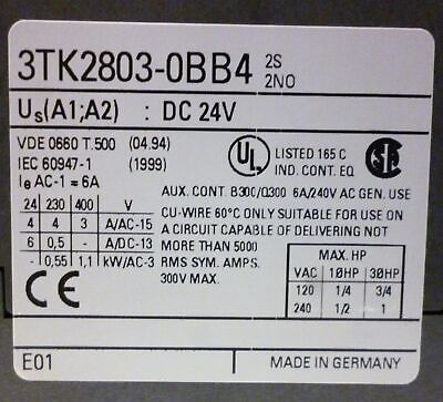Siemens 3TK2803-0BB4 Safety Relay