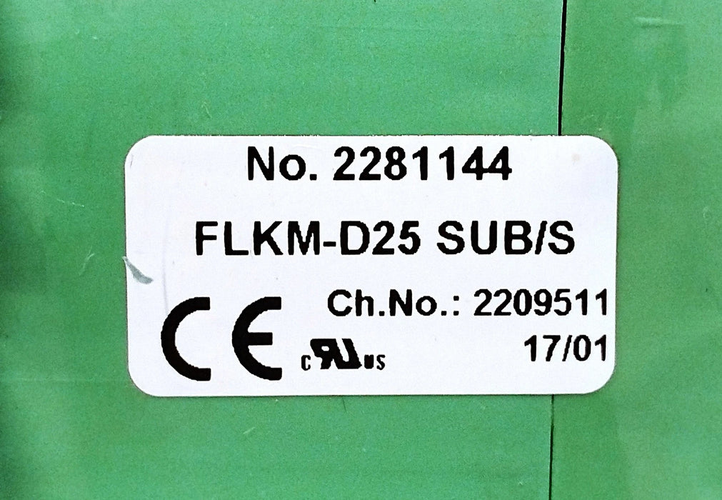Phoenix Contact FLKM-D25 SUB/S 228114 Interface Module w/ 25-Pin D-Sub Connector