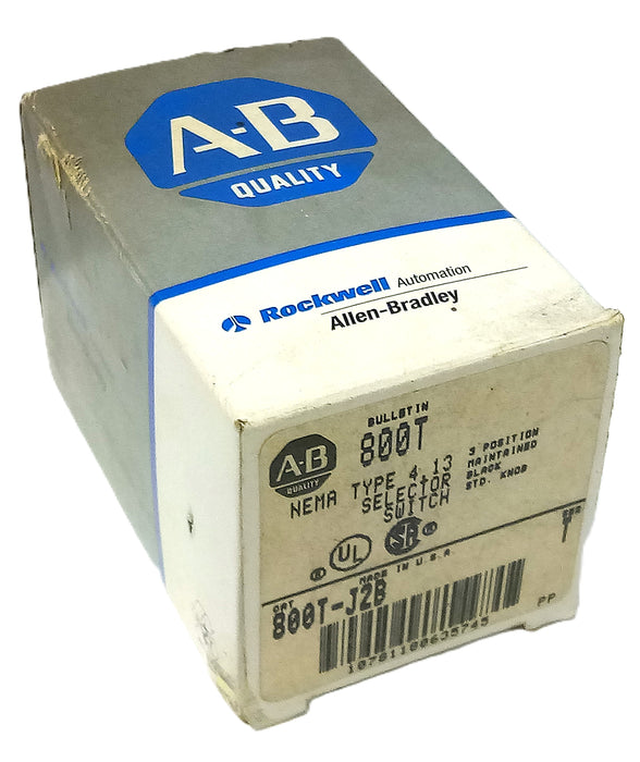 Allen-Bradley 800T-J2B NEMA Type 4,13 3 Position Selector Switch