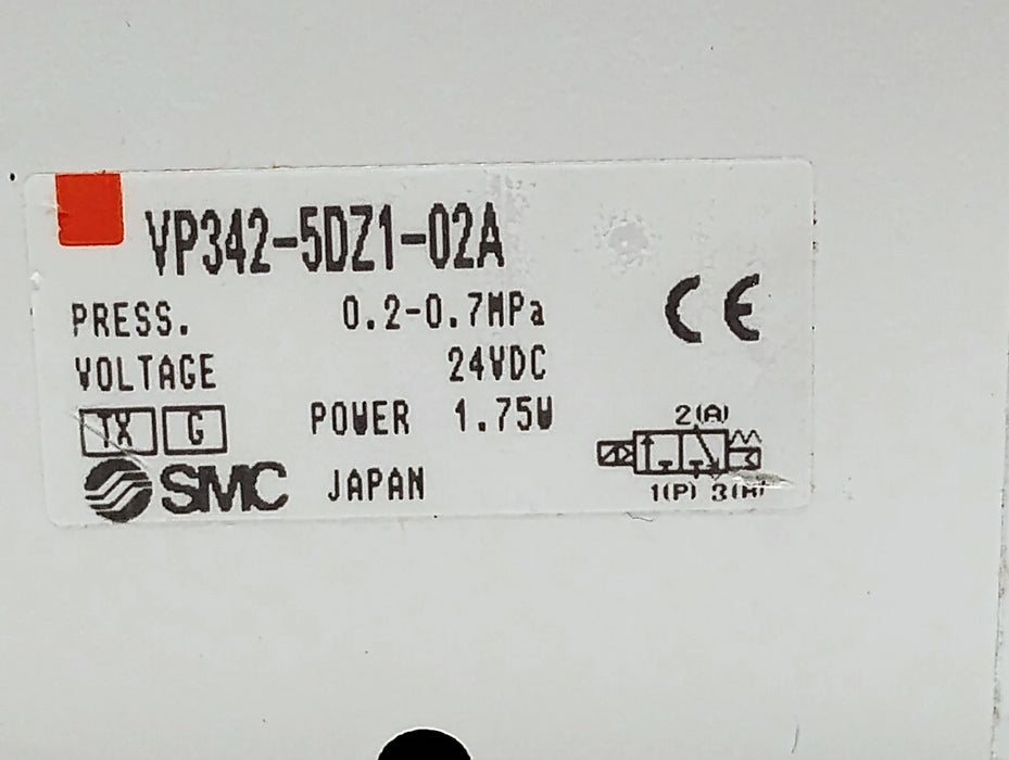 SMC VP342-5DZ1-02A Solenoid Valve w/ 24 V DC Coil and 1/4 in Rc Ports