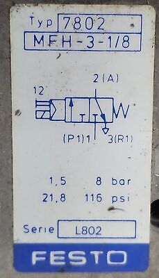 Festo 7802-MFH-3-1/8 MSFG-24/42-50/60 Solenoid Valve Assembly