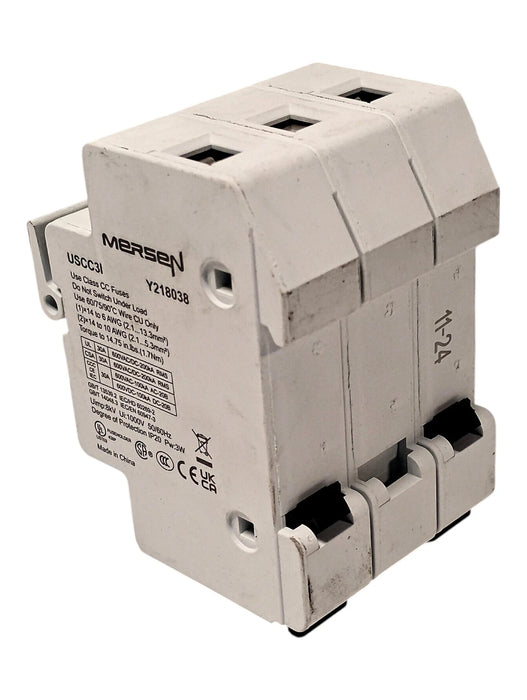 Mersen USCC3I ULTRASAFE 600 V AC/DC 30 A 3-Pole Fuse Holder w/ Trip Indicators