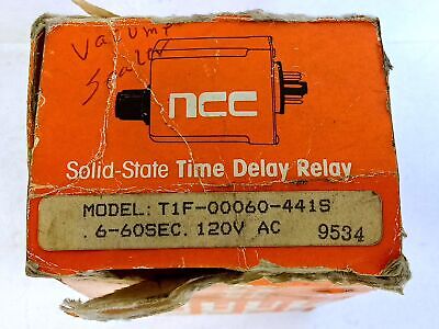 NCC T1F-60-441S 120/240 VAC 10 A Solid State Time-Delay Relay w/ .6-60 Sec Range