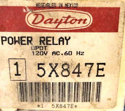 Dayton 5X847E 120 V AC 60 Hz DPDT Power Relay