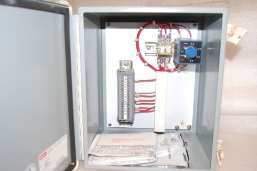 HOFFMAN A-12100CH/RH3B-U JCT BOX W/ TERMINAL STRIP/AUX CONTROL RELAY AND AUX TIM