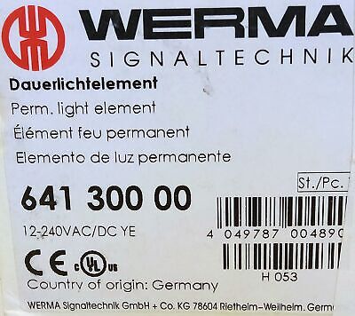 WERMA 641 300 00 12-240V Orange/Amber Stacklight Lamp Holder No Lamp