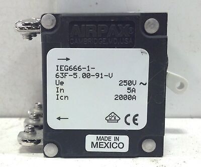 Airpax IEG666-1-63F-5.00-91-V 250 V 5 A 3 P Circuit Breaker