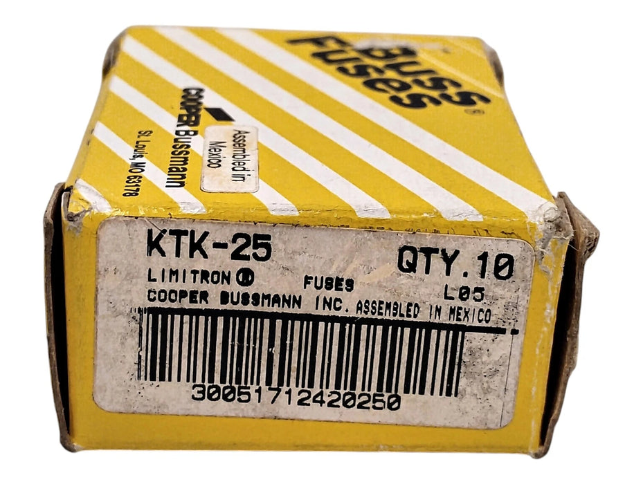 Bussmann KTK-25 600 V AC 25 A Non-Current-Limiting Fast-Acting Fuses