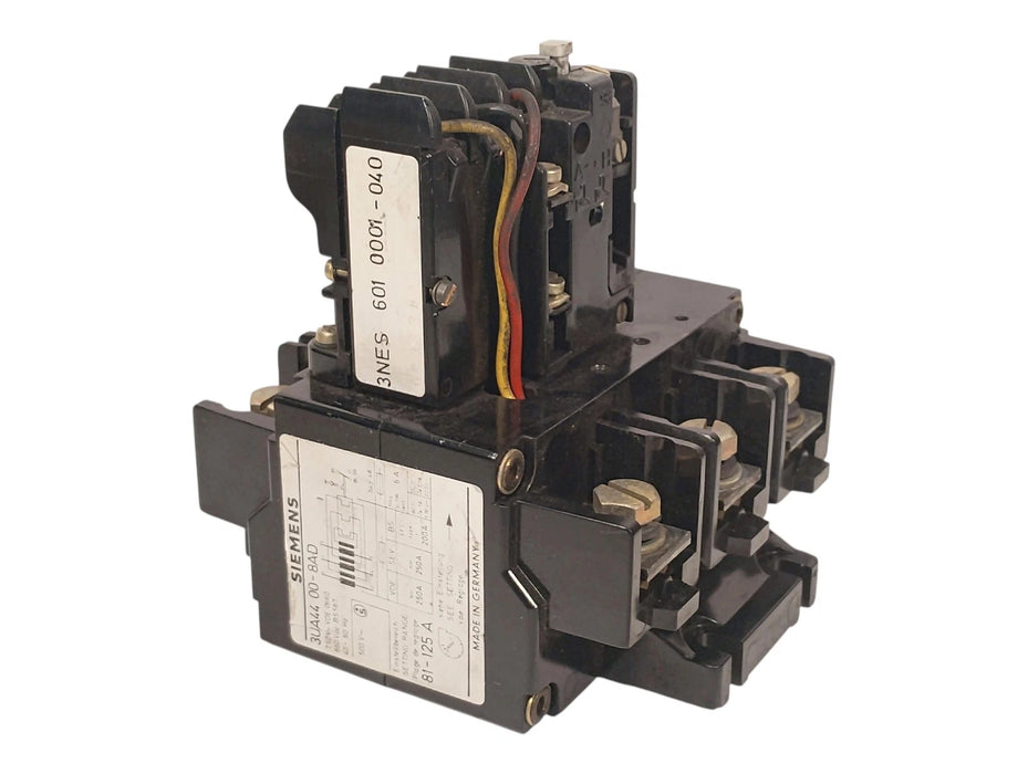 Siemens 3UA44-00-8AD 3NES 601 0001-040 600 V AC 81-125 A Thermal Overload Relay