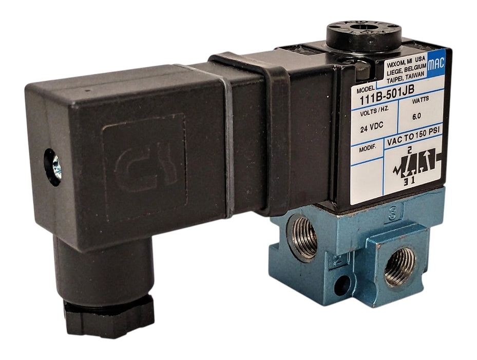 MAC Valves 111B-501JB 150 psi Pneumatic Solenoid Valve w/ 24 V DC Coil
