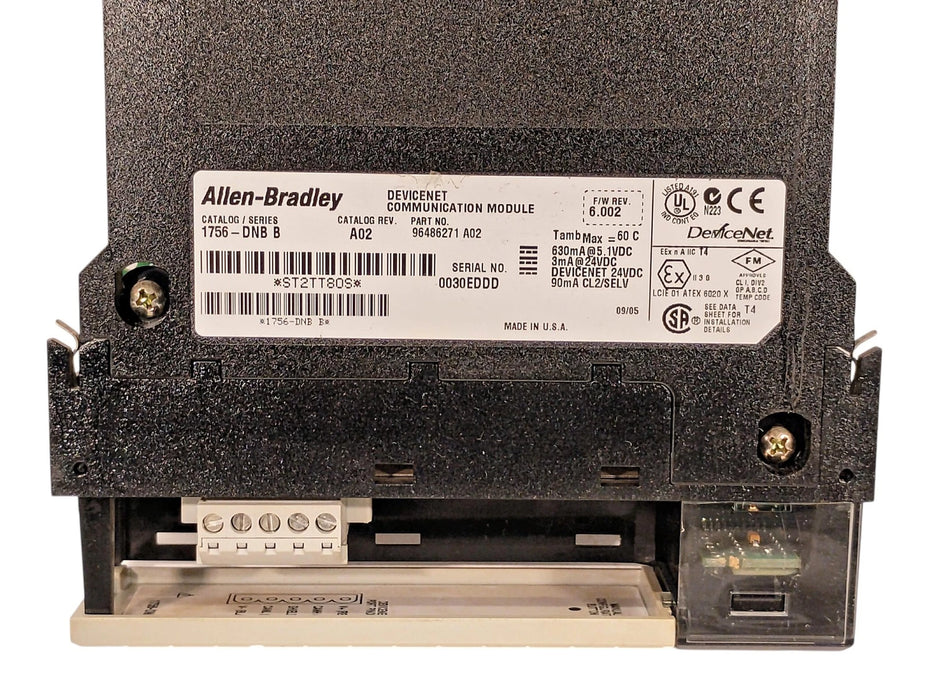 Allen-Bradley 1756-DNB Ser B CAT Rev A02 F/W Rev 6.002 24 VDC Digital PLC Module