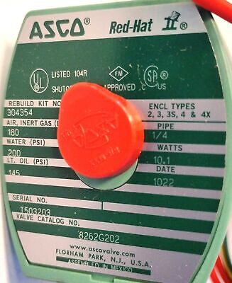 ASCO 8262G202 8262G202-240 220/240 V AC 1/4" 2 Way Solenoid Valve