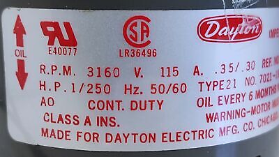 Dayton 2C782 115 V Shaded Pole Blower Motor