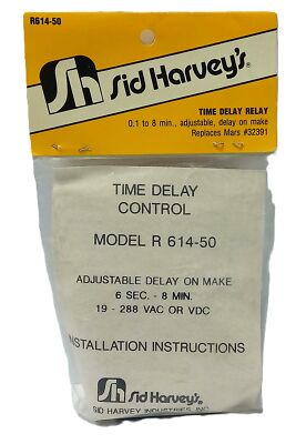 Sid Harvey R614-50 19-288 V AC/DC 0.1-8 Minute Delay-On Time Delay Relay