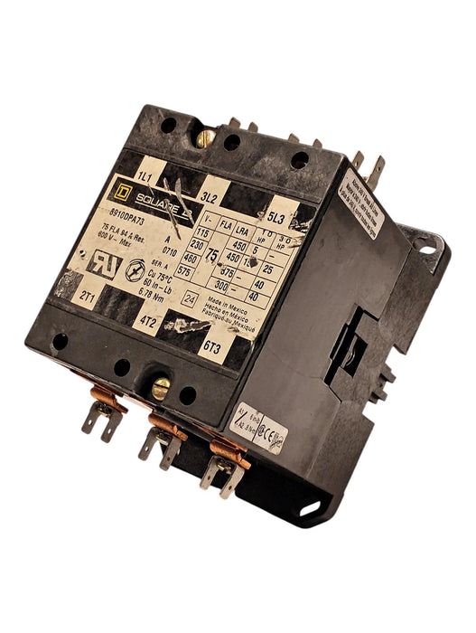 Square D 8910DPA73V02 Series A 600 V AC 75 A Definite Purpose Contactor