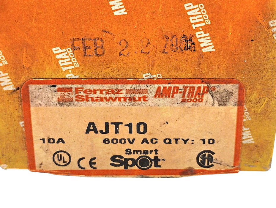Ferraz Shawmut AJT10 Smart Spot 600 V AC 10 A Current-Limiting Time Delay Fuses
