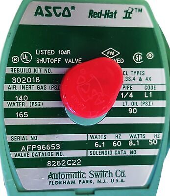 ASCO 8262G22 110/120 50/60 Hz Solenoid Valve