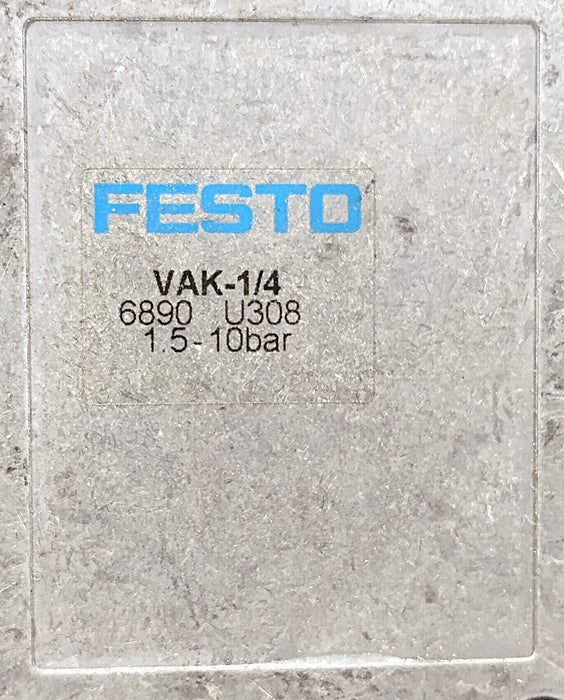 Festo VAK-1/4 6890 1.5-10 bar Vacuum Generator