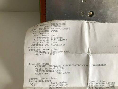 Siemens Alarm Board 6SC61000GE01