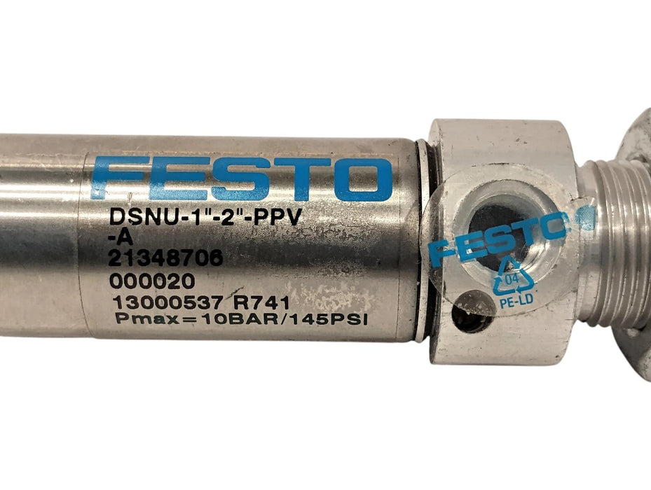Festo DSNU-1"-2"-PPV-A 145 psi Double-Acting Pneumatic Cylinder w/ 2 in Stroke