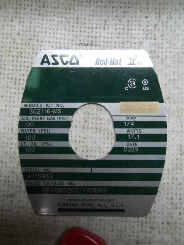 1 ASCO Ofkb8320G174Mbms Solenoid Valve