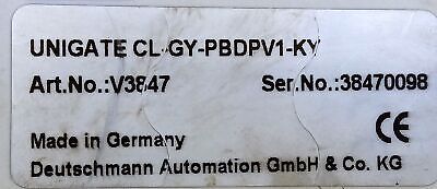 Deutschmann Automation UNIGATE CL-GY-PBDPV1-KY V3847 PROFIBUS PLC Module