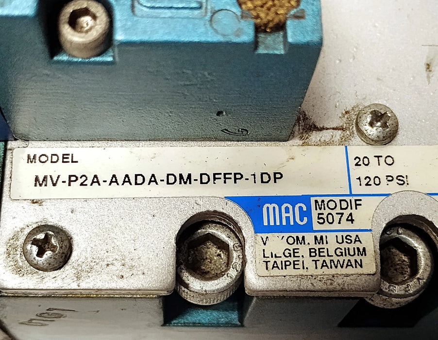 SMC MV-P2A-AADA-DM-DFFP-1DP 20-120 psi Solenoid Valve w/ 24 V DC Coil