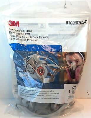 3M 6100/07024 Small Half Facepiece Respirator Mask w/ P100 Filters - Lot of 2