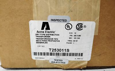 Acme Electric T253011S 240/480 120/240 V NEMA 3R Dry Distribution Transformer