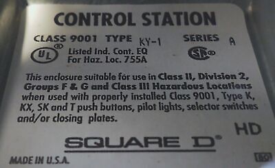 Square D 9001-KY1 2470-B2-X1 Enclosure for Pushbutton